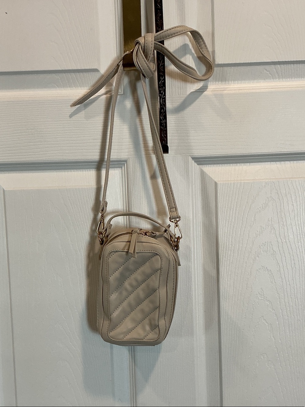 Compact Crossbody Bag in Light Taupe